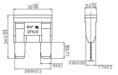 DC80V 60Aの中国の自動車刃のヒューズの農産物
