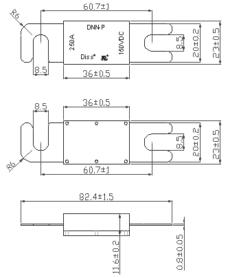 低い破損容量のヒューズのための高い現在の自動車ヒューズDC32V DC58V DC80V
