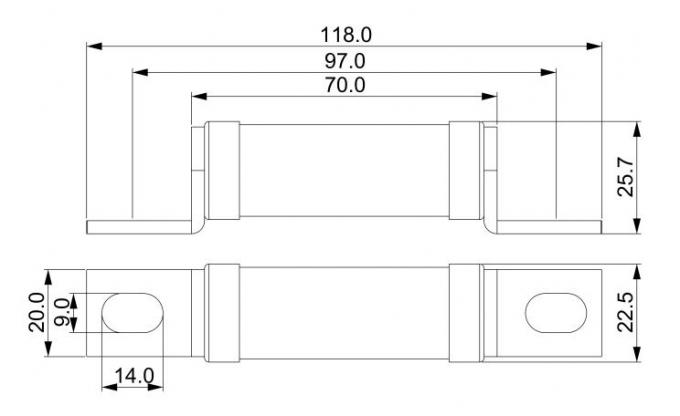 DC1000Vの陶磁器の速い打撃のヒューズBS88は高い破損容量のヒューズを中国製溶かす
