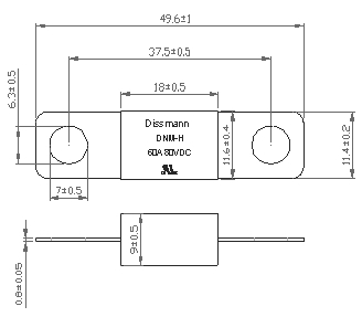 低い破損容量のヒューズのための高い現在の自動車ヒューズDC32V DC58V DC80V