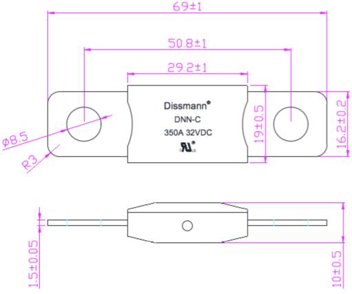DC80V Dissmannの自動車ヒューズ媒体の平らなプラグ・ヒューズは陶磁器のヒューズを中国製ボルトで固定した