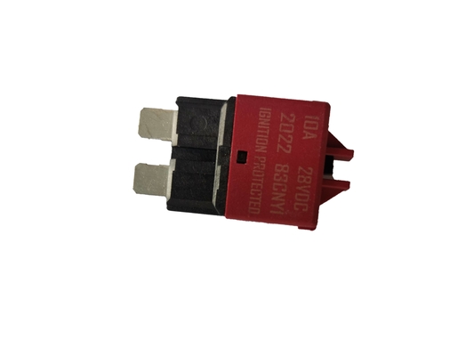 赤く再設置可能な遮断器の刃のヒューズ28VDC 5Aは流れを評価した